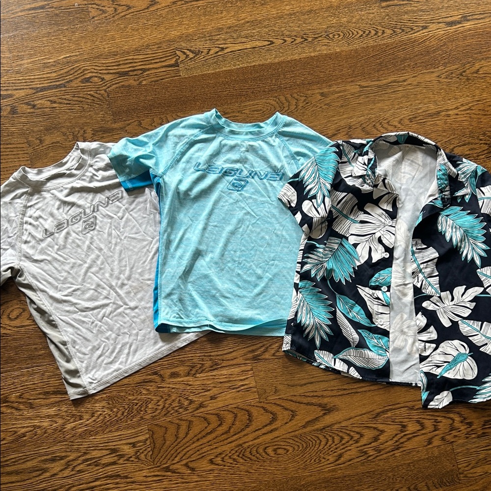 Kids' Blue and Gray Swim Coverup Set